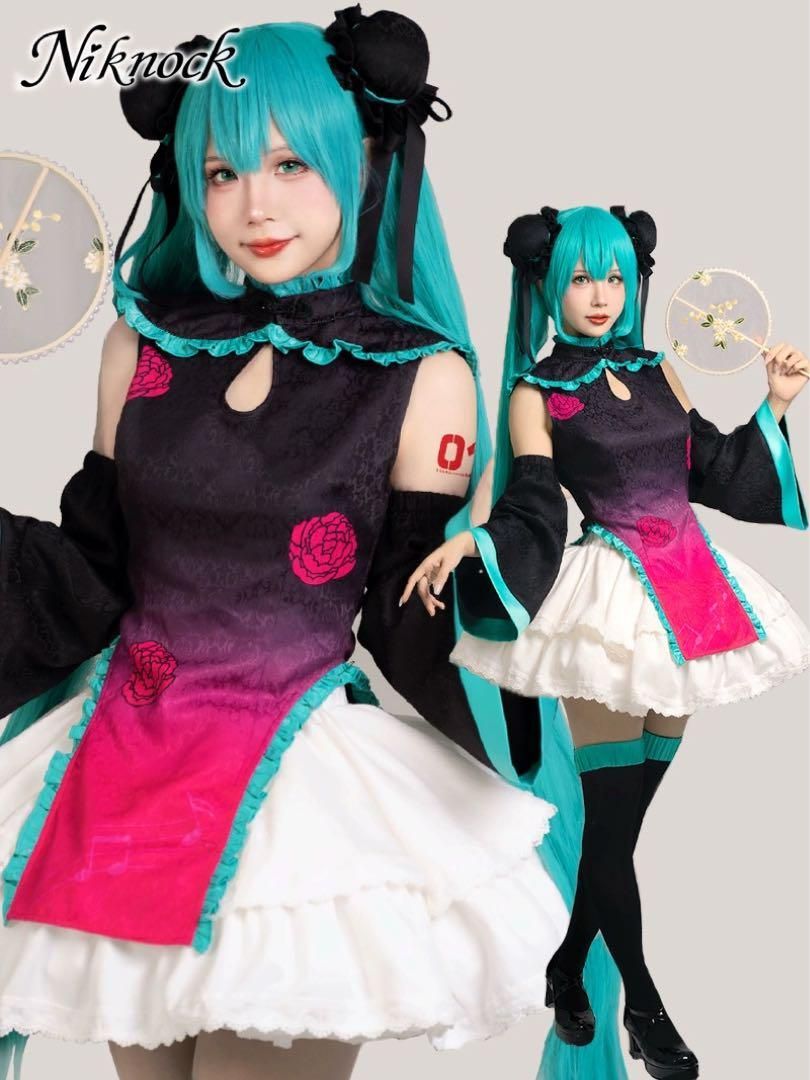 新品未使用 Niknock 初音ミク 中華風 コスプレ衣装 ウィッグ・靴