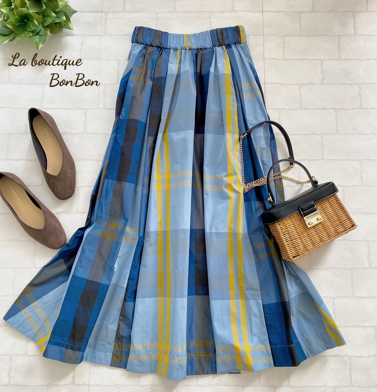La boutique BonBon チェックロングスカート 未使用タグ