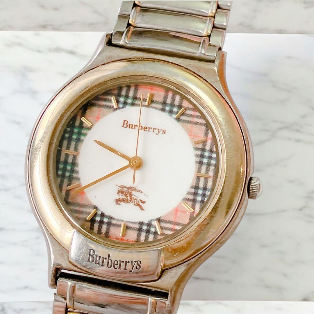 シルバー バーバリー ノバチェック文字盤 レディース 腕時計 ステンレス