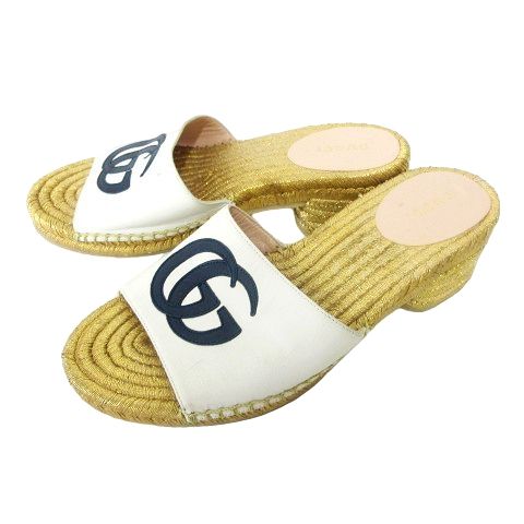 グッチ GUCCI GGマーモント サンダル エスパドリーユ レザー 655820 36