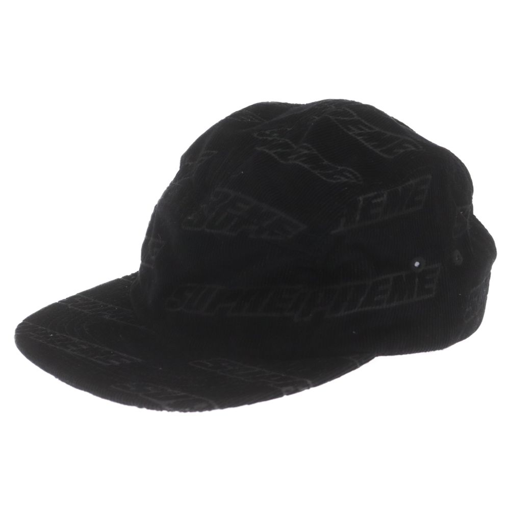 SUPREME (シュプリーム) 18SS Debossed Corduroy Camp Cap デボス コーデュロイ キャンプキャップ 帽子 ブラック