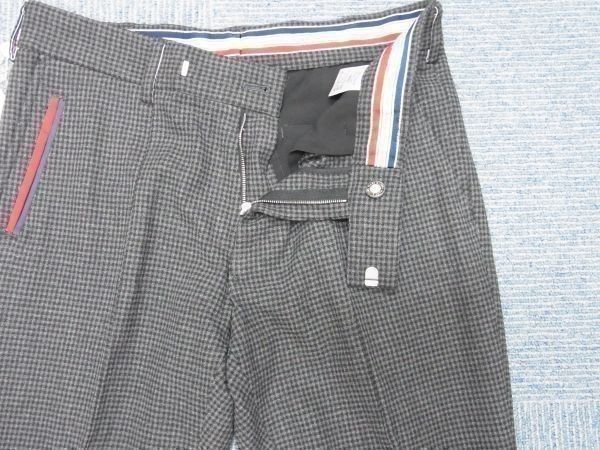 マーク＆ロナ 格子柄パイピングストレッチパンツ XS チャコールグレー