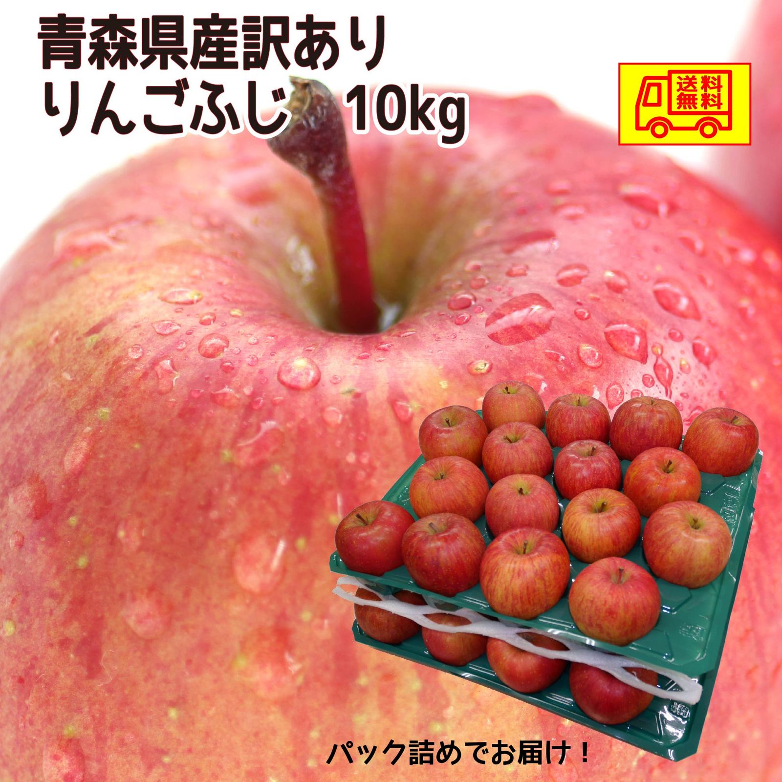 青森県産　訳あり　りんご　サンふじ　22-46玉　10kg　　送料無料！