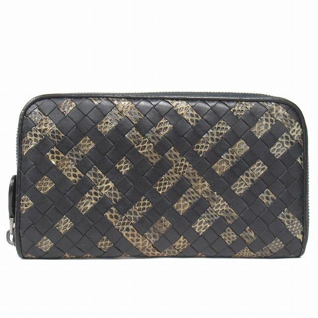 ボッテガヴェネタ BOTTEGA VENETA レザー パイソン イントレ