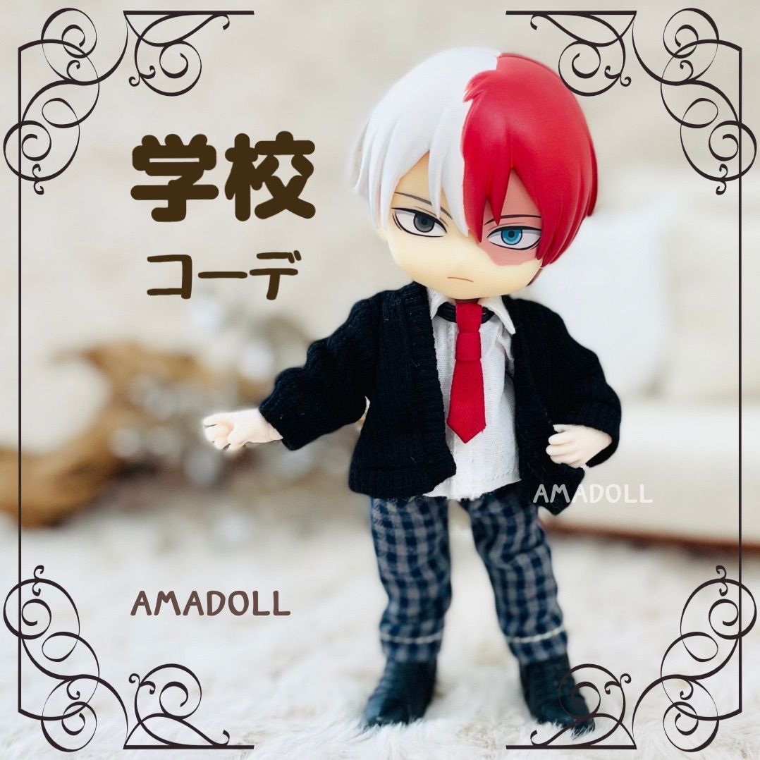 ねんどろいどどーる オビツ11 服 男の子 半袖 シャツ ネクタイ 1/12 靴