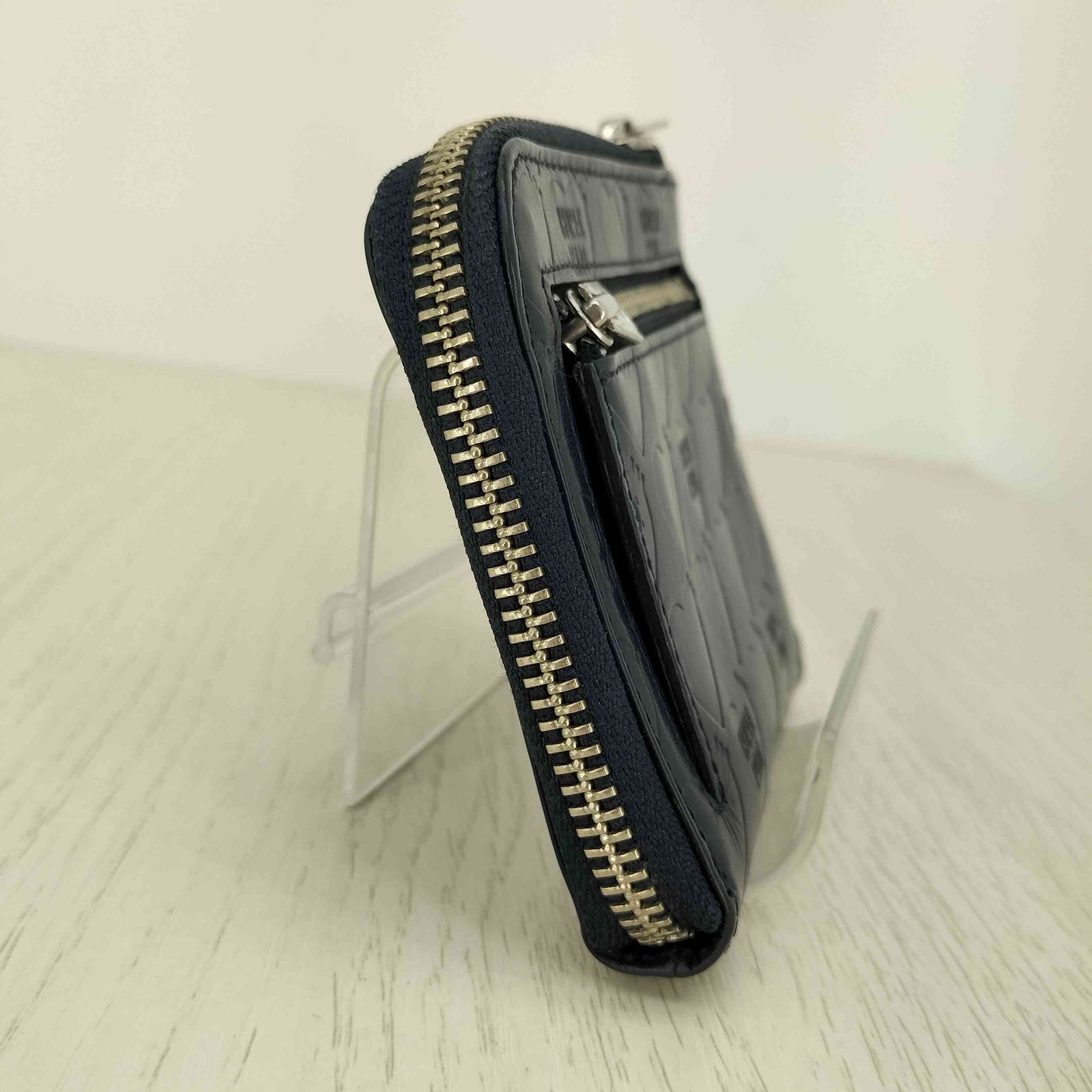 ヒューマンメイド HUMAN MADE LEATHER ZIP WALLET NAVY メンズ 表記無