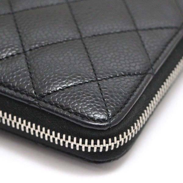 シャネル CHANEL ロングジップウォレット マトラッセ ラウンド