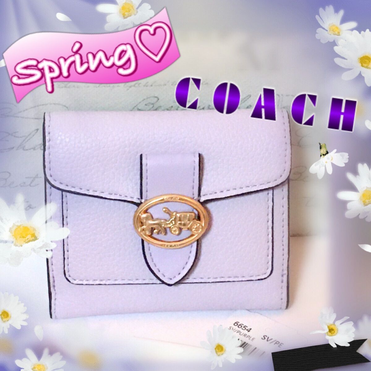 春のキャンペーン♪ COACH ジョージー スモールウォレット ソフトライラック - メルカリ