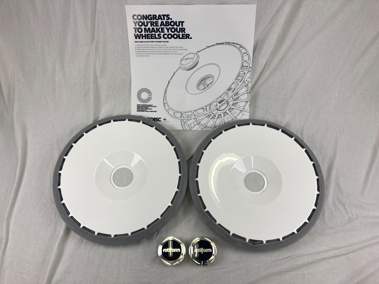 Rotiform ロティフォーム ホイール用エアロディスク ホワイト 2枚 