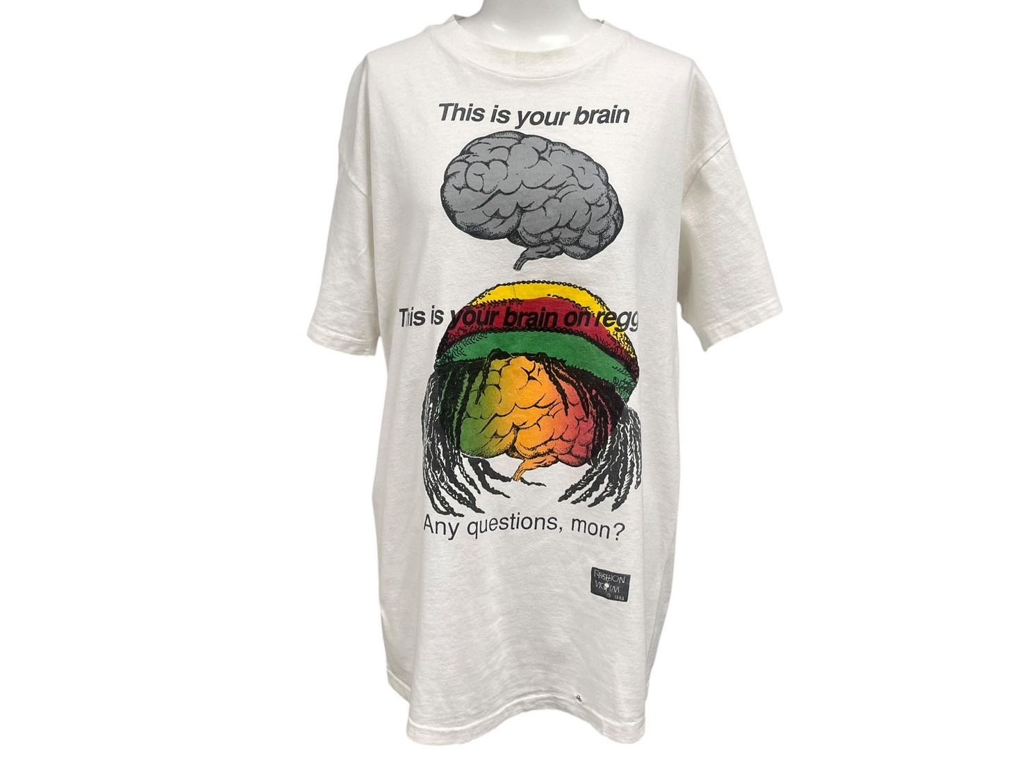 VINTAGE ヴィンテージ FASHION VICTIM ファッションヴィクティム This is your brain 半袖Tシャツ サイズL ラスタ 美品 中古 4c075819 VINTAGE ヴィンテージ FASHION VICTIM ファッションヴィクティム