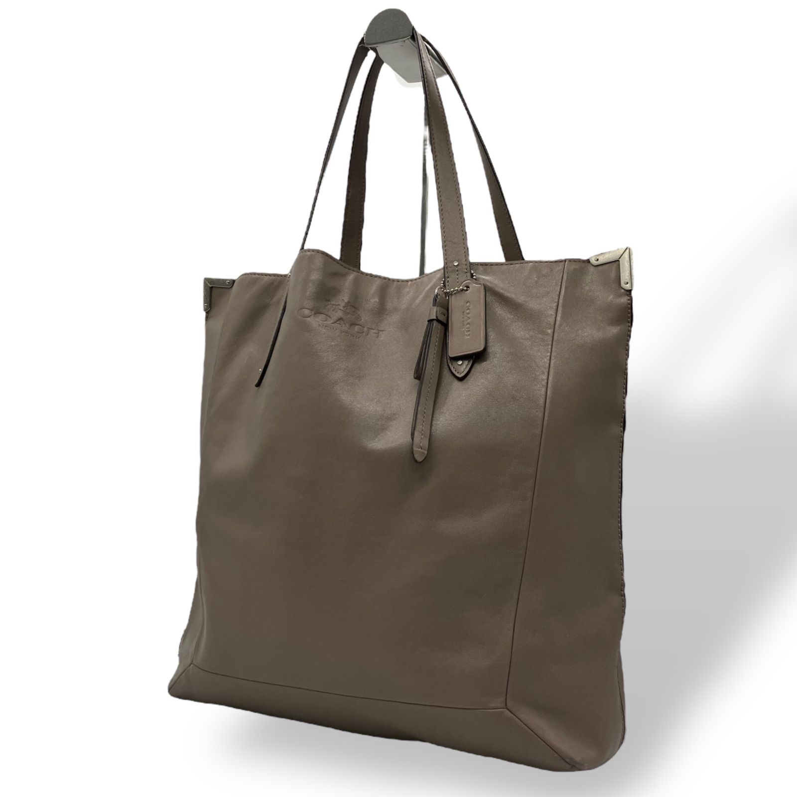 傷なし】COACH トートバックグレージュA4収納可