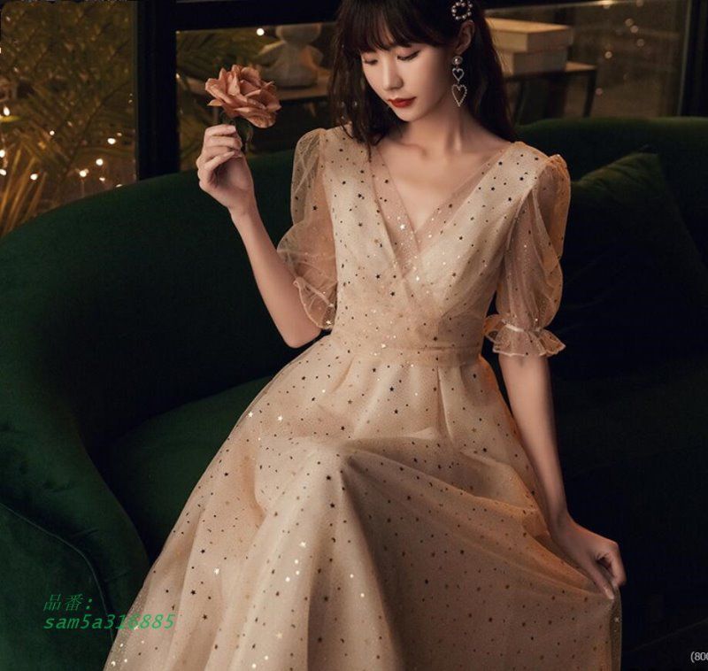 ロングドレス 演奏会用 パーティードレス 結婚式 ドレス ステージドレス 成人式 マキシ丈 発表会 20代30代40代 大人 ピアノ コー合唱衣装 am5a316885