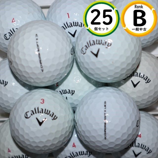 25個キャロウェイ クロムソフトX/X LS ホワイト Bランク 中古 ロストボール 送料無料