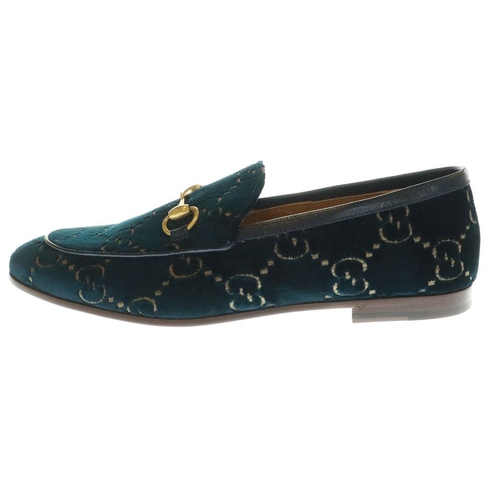 GUCCI グッチ ヨルダーン GG ホースビット ベルベット ローファー ネイビー 430088