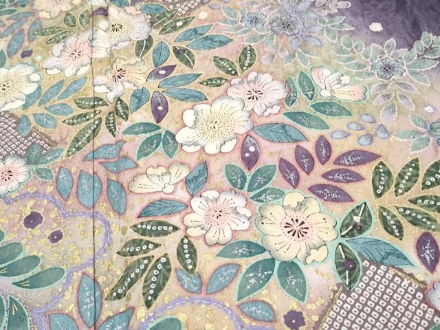 平和屋着物□極上 訪問着 辻が花 絞り 暈し染め 金銀彩 逸品  