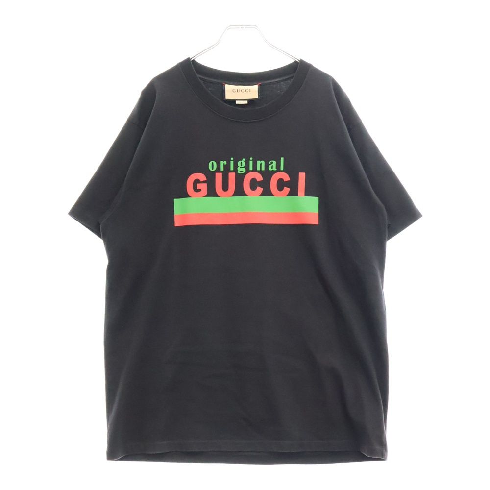 GUCCI グッチ 20SS オーバーサイズ クルーネックロゴプリント半袖Tシャツ カットソー ブラック