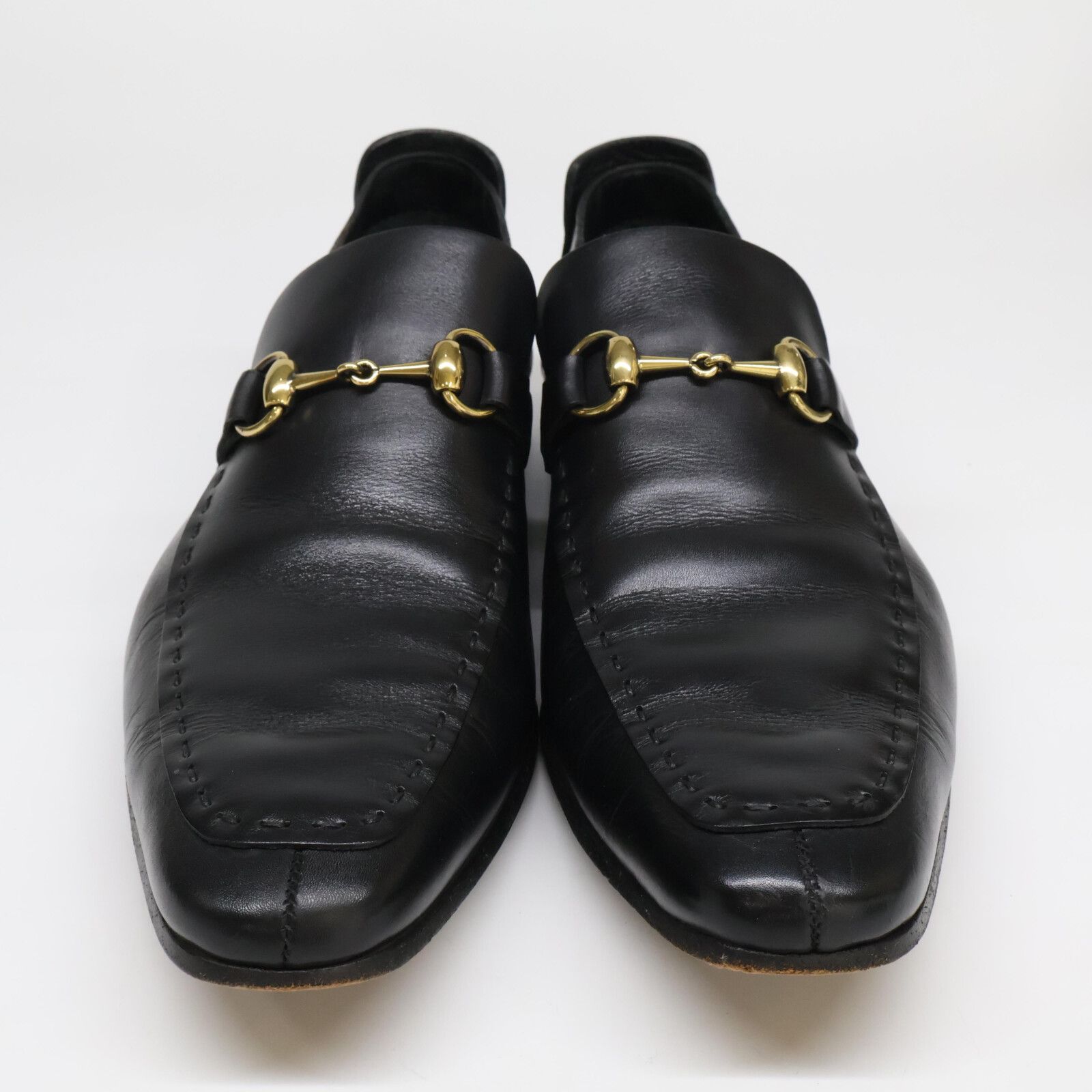 GUCCI グッチ ブラック レザー ホースビットローファー 093976