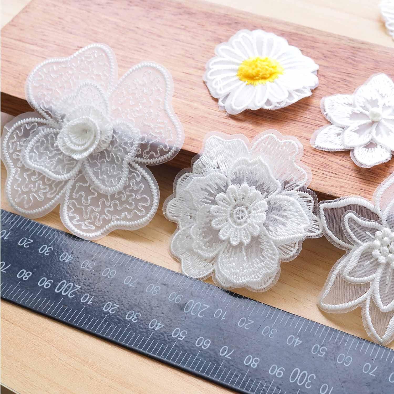 sempiterno 人気レース生地 刺繍花 花と蝶のパターン 縫製 DIY
