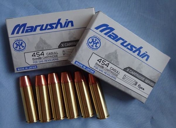 ▲マルシン製.454レッドホーク用Xカートリッジ【6発】454CAULL（パケ）