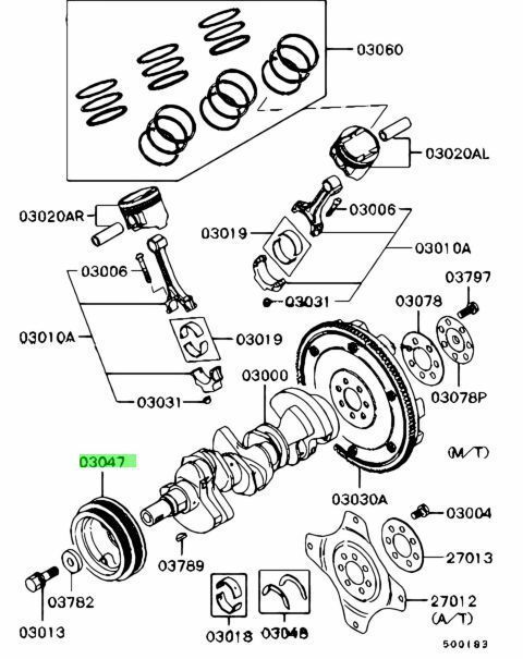 ミツビシ 純正 ギャラン プーリー クランクシャフト PULLEY CRANKSHAFT