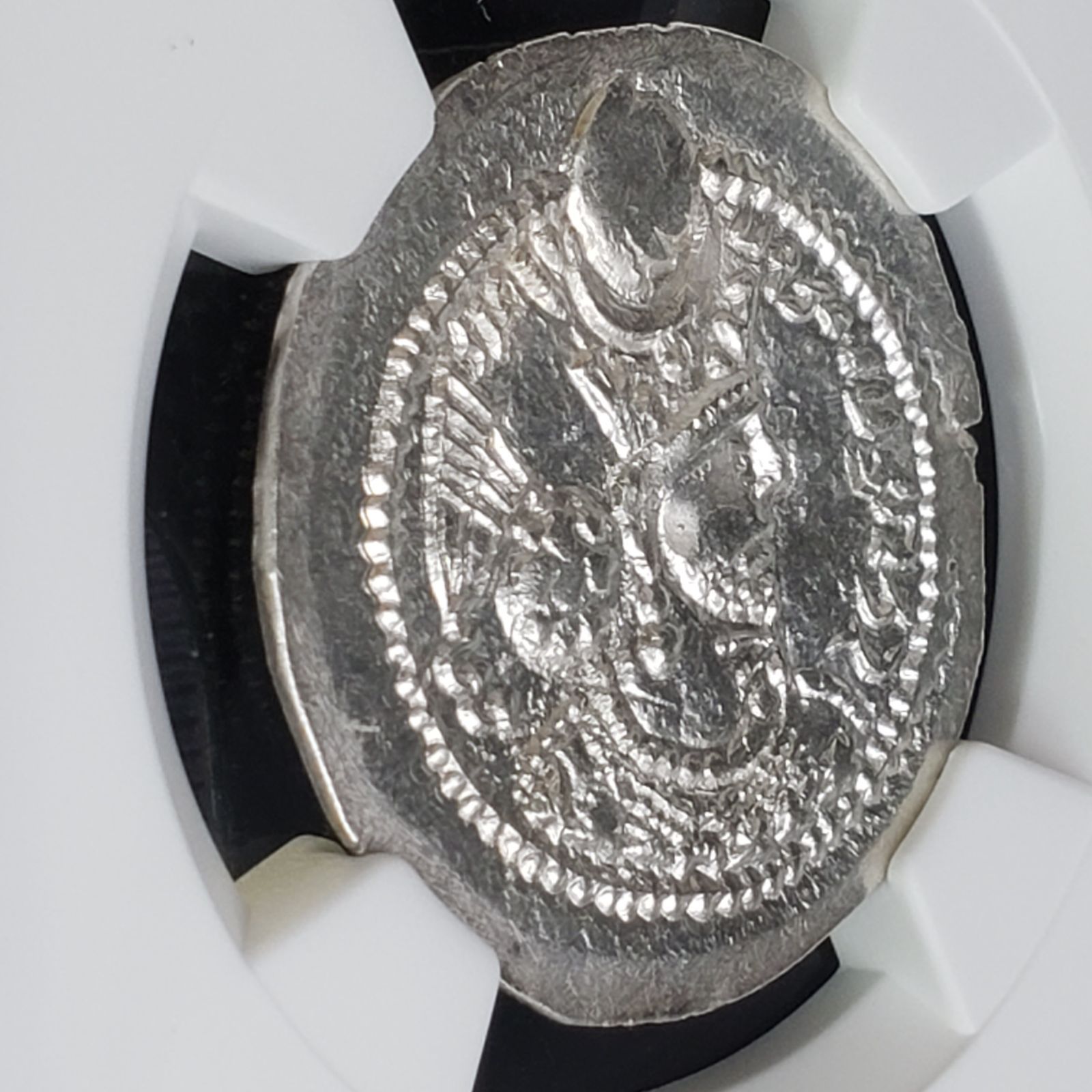 【MS★最高鑑定!】古代 シルクロード 交易 ドラクマ 銀貨 ササン朝ペルシャ バハラーム5世 AD420438年 アンティーク コイン