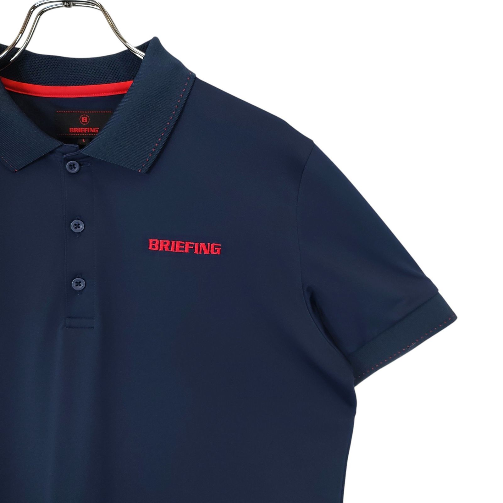 未使用)ブリーフィングゴルフ 新作 メンズ 半袖ポロシャツ L ネイビー BRIEFING GOLF ブリーフィングゴルフ 21SS TOUR POLO 半袖