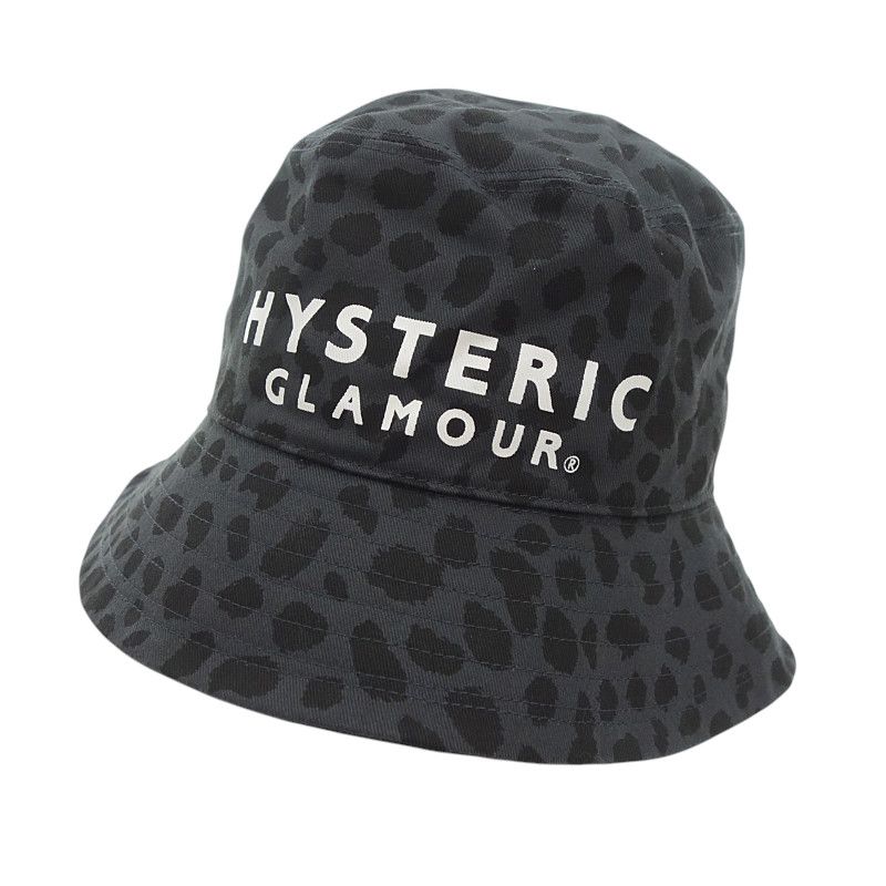 HYSTERIC GLAMOUR ブラックバケットハット HYSTERIC GLAMOUR（ヒステリックグラマー）の「ロゴ刺繍 ボア