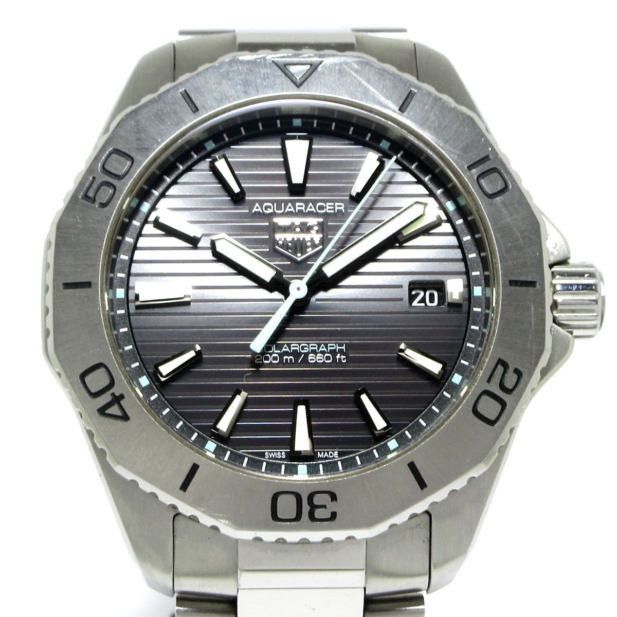 TAG Heuer タグホイヤー 腕時計 アクアレーサー プロフェッショナル200 ソーラーグラフ WBP1114 メンズ SS|ソーラーグラフ 黒