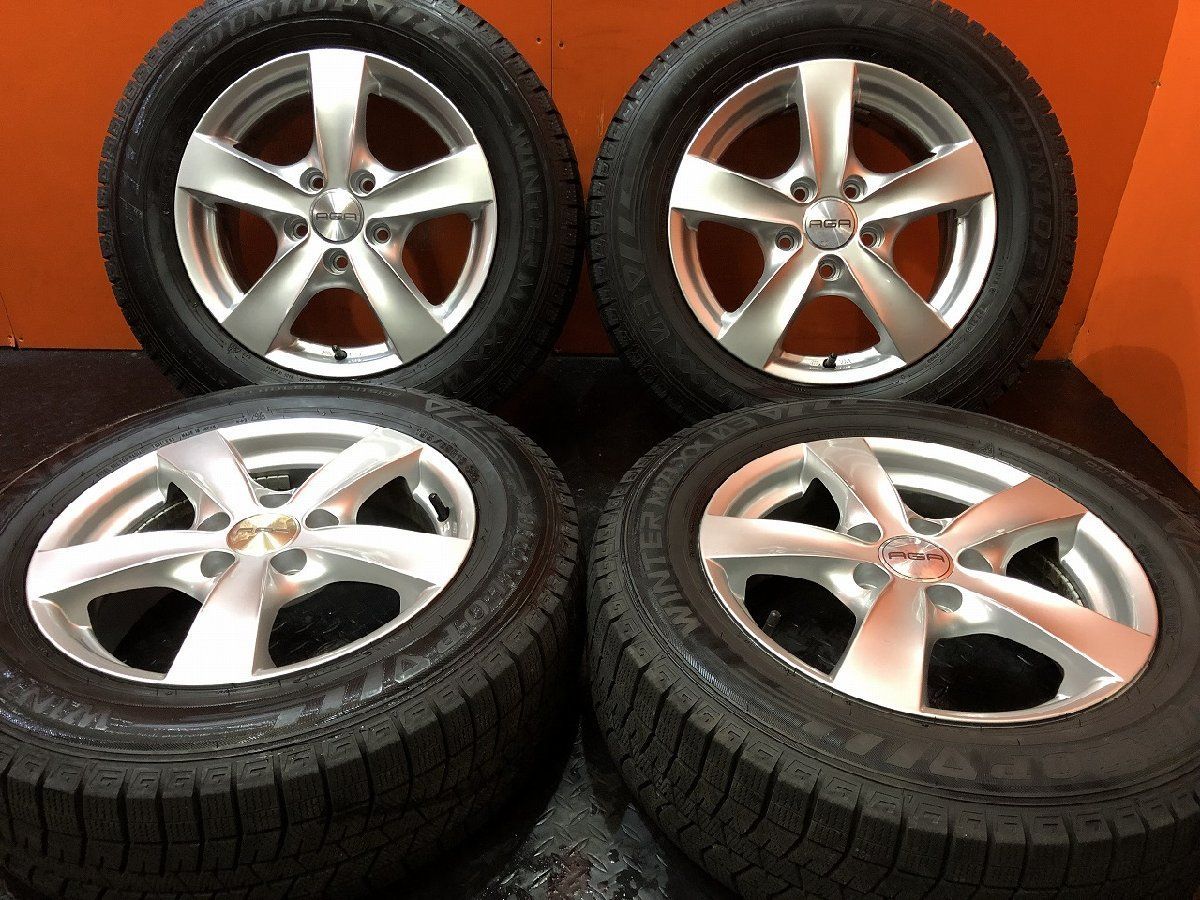 DUNLOP WM03 195|65R15 スタッドレス AGA 15インチ 6J5HPCD112 47 21年製 バリ溝 VW|ゴルフ audi|A4等 KTM362