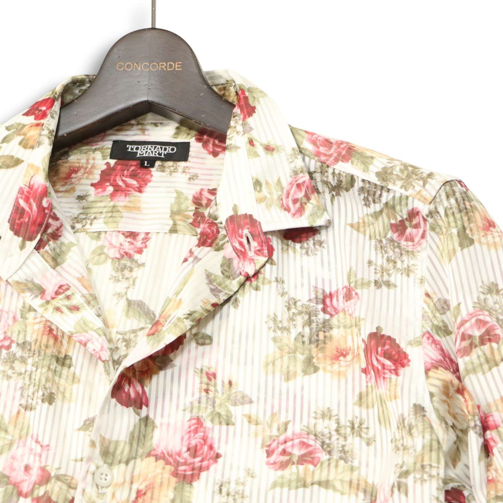 TORNADO MART 総柄 ストライプ シャツ y2k トルネードマート TORNADO MART 総柄 ストライプ シャツ y2k トルネードマート