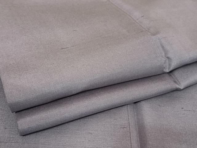 平和屋着物○本加賀友禅作家 鶴見保次 白山紬 色無地 藤鼠色 正絹 逸品