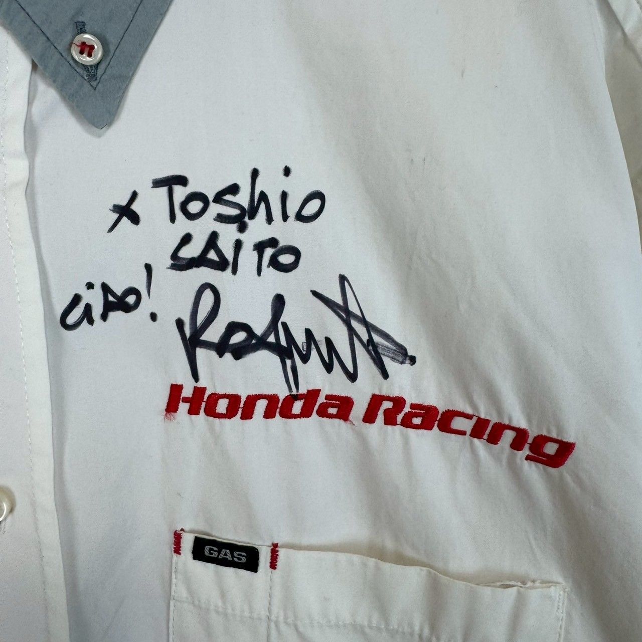 サイン入り GAS ガス レーシングシャツ HONDA Racing HRC REPSOL 企業 