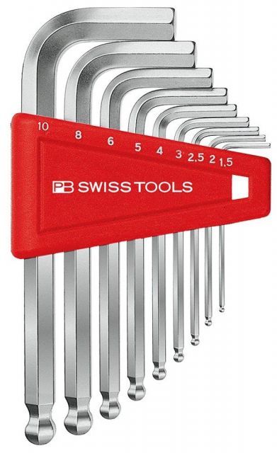 ピービースイスツールズ PB Swiss Tools 212H-10 ボール付六角棒レンチセット パックナシ 212H-10