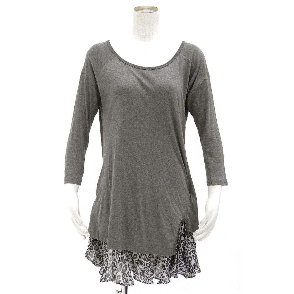 超 TOGA トーガ オープニングセレモニーコラボ レイヤード ワンピース 膝上 レオパード柄 グレー 2 レディース 238230