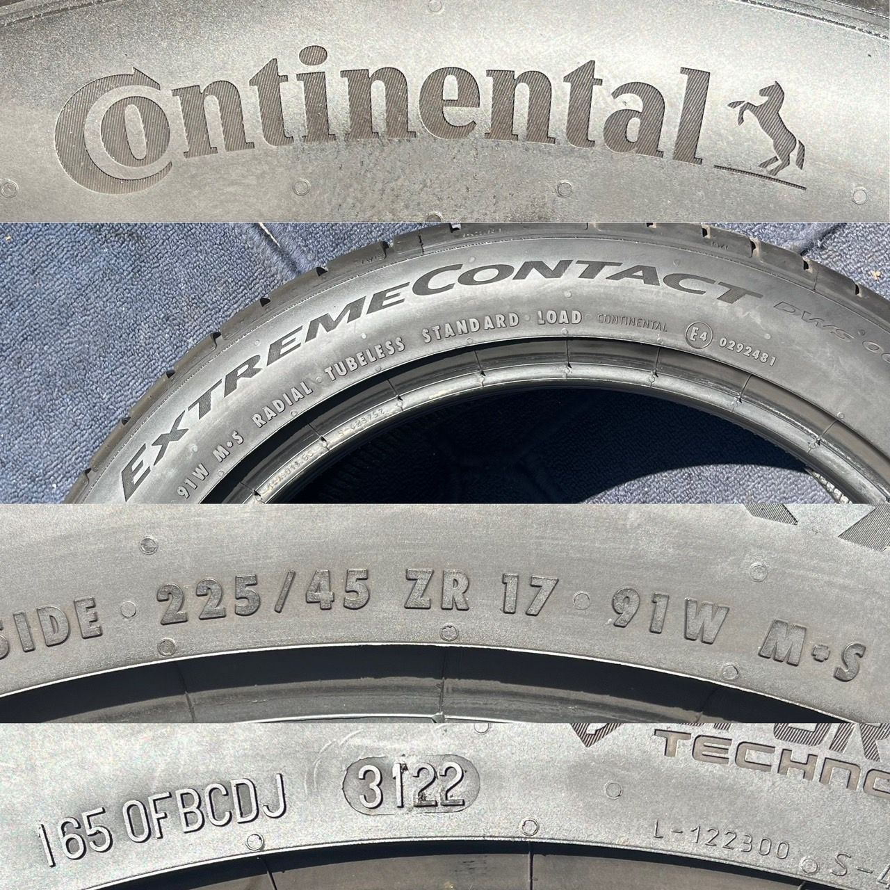 ☆送料無料☆【2022年製造】【溝9分山】Continental EXTREME CONTACT 2本 225/45R17 ASP1821 - メルカリ