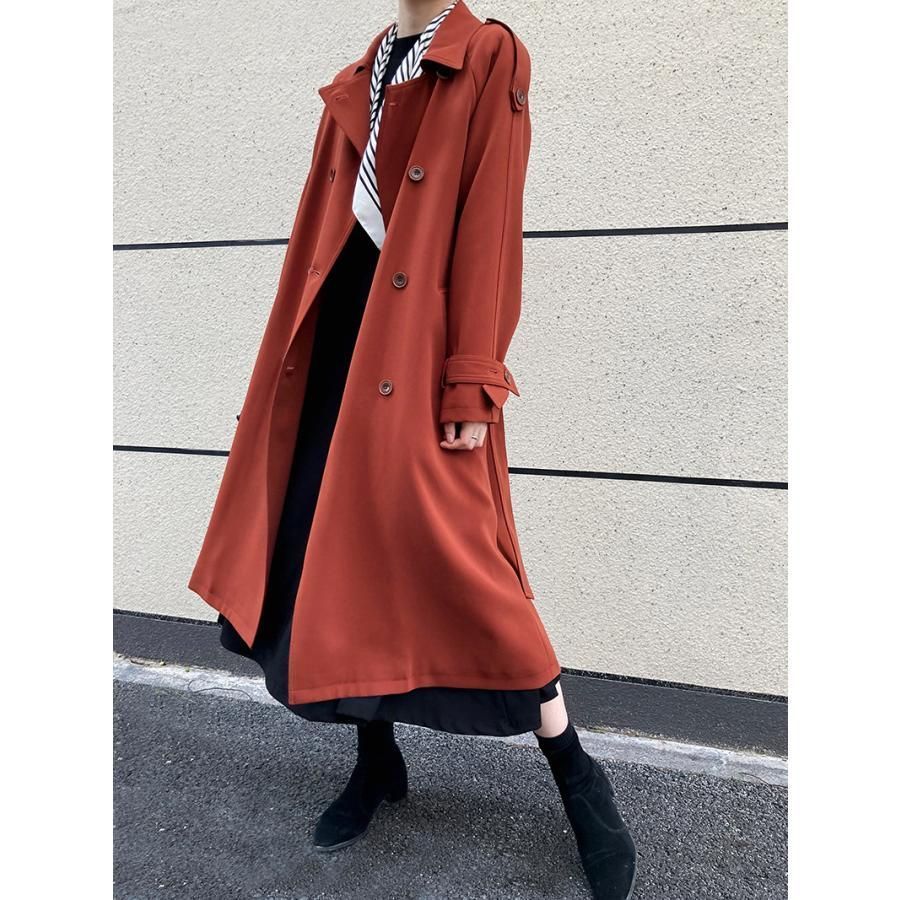 トレンチコート レディース ロングコート アウター コート 薄手 スプリングコート 秋 冬 春 就活 オフィス おしゃれ シンプル べルト付き 上品 ゆったり