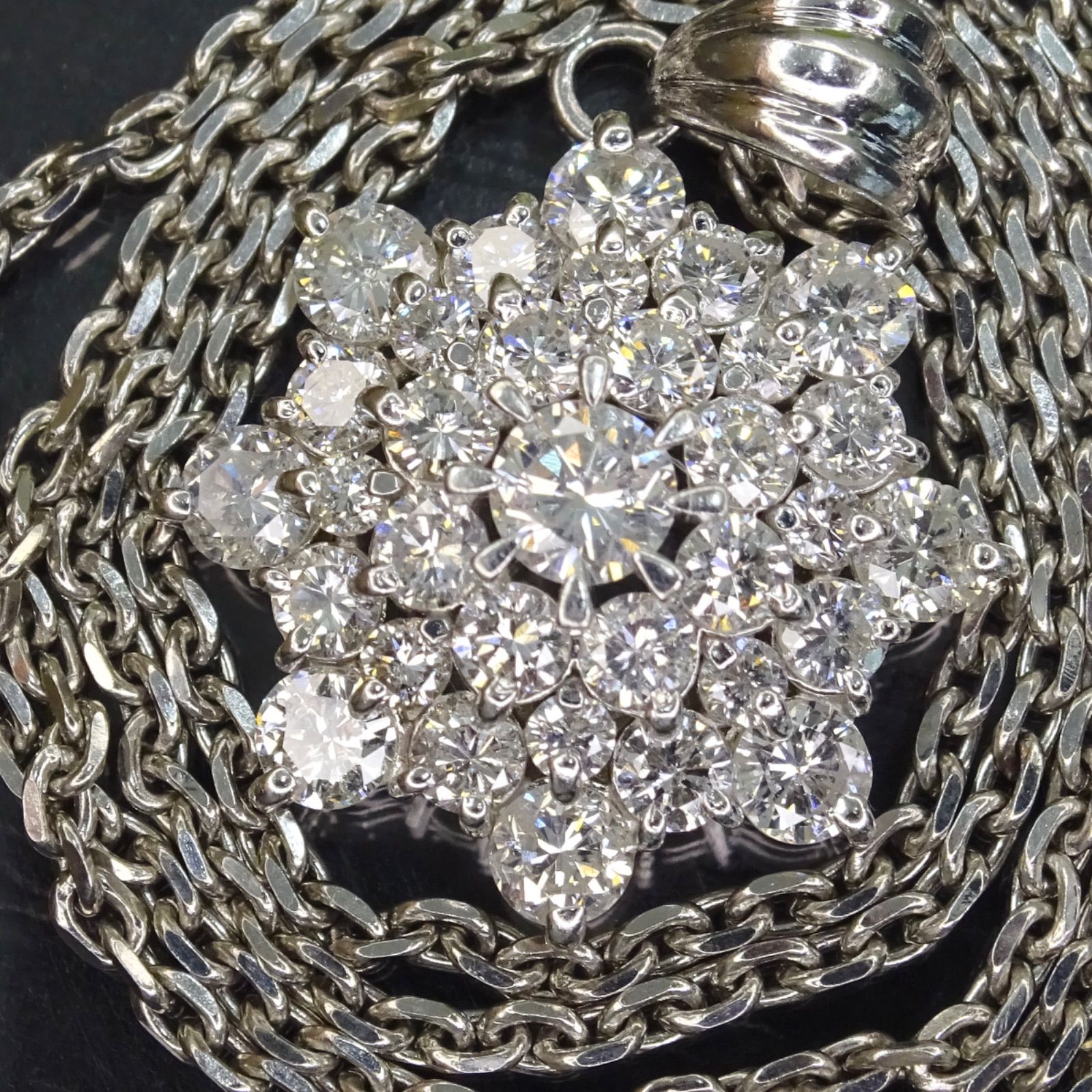 プラチナ pt900 pt850 天然ダイヤモンド 2.16ct トップ ネックレス