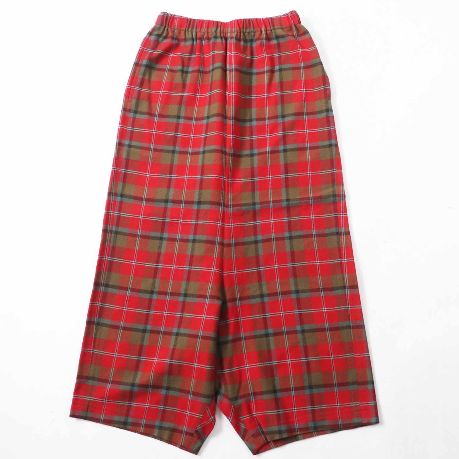 ◎robe de chambre COMMEdesGARCONS ローブドシャンブルコムデギャルソン 1997年製 RP-040020 ウール アーカイブ チェック柄 サルエルパンツ レッド系