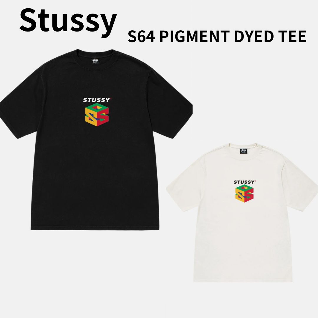 STUSSY S64 PIGMENT DYED TEE M Tシャツ 新品 黒
