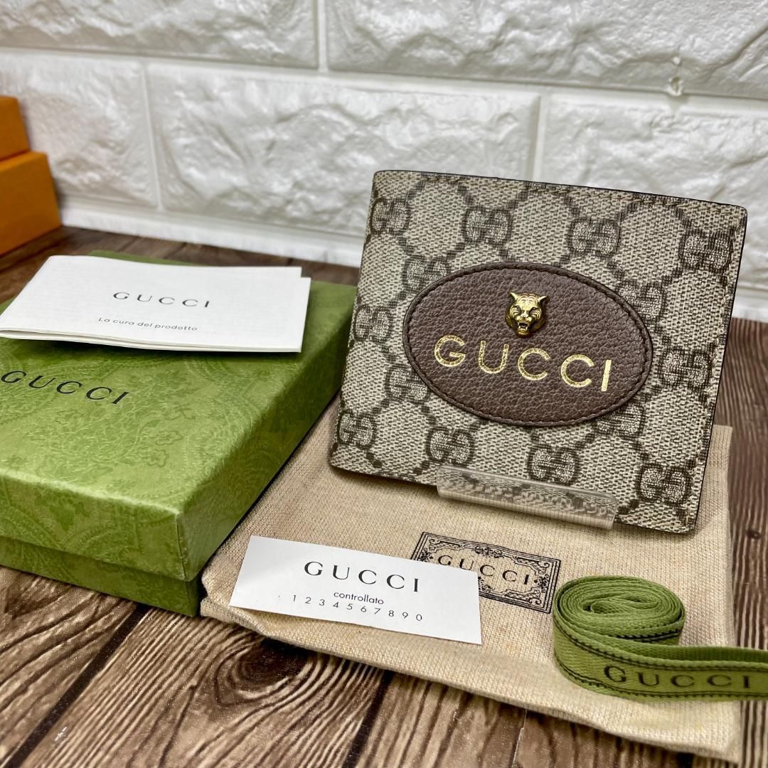 ほぼ未使用✨GUCCI ネオヴィンテージ 二つ折り財布 タイガーヘッド