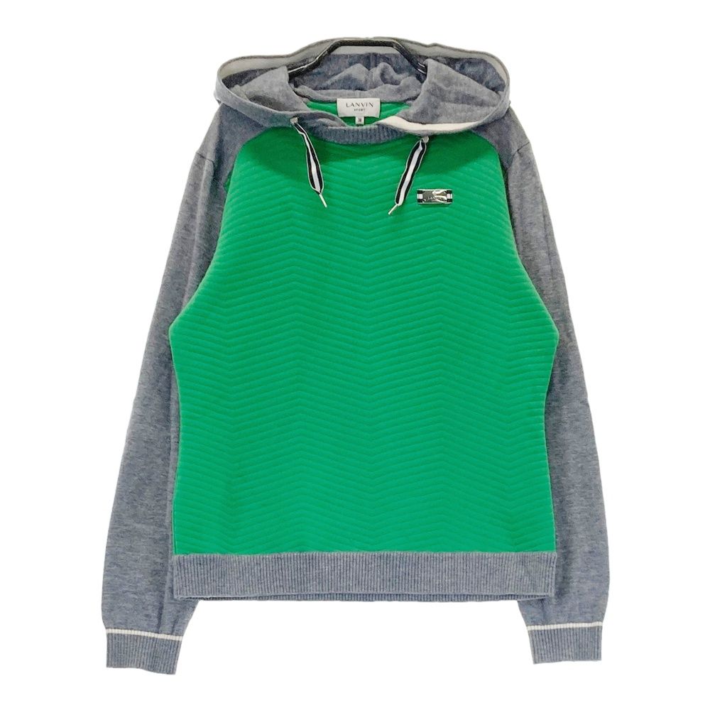 ランバンスポール　ニット切替デザイン　パーカー サイズ：38 LANVIN SPORT ランバン スポール ; 中綿切替 ニット