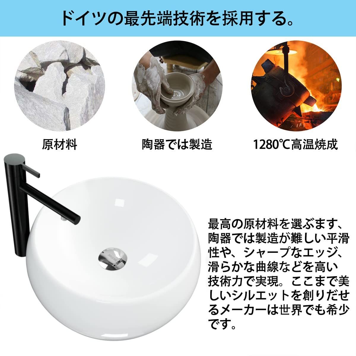 高級排水セット付き】Tenraku 洗面ボウル 白陶器製デザイン TSP-YUAN4040 丸型手洗器 洗面器 小型洗面台洗面器ボウル 手洗器  洗面ボール 手洗い鉢 洗面化粧台 洗面シンク 洗面台 - メルカリ