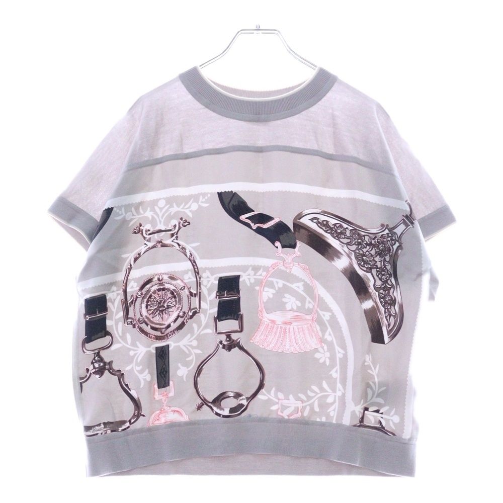 HERMES エルメス 半袖Tシャツ ツイルレーヌ ステッキステッキ