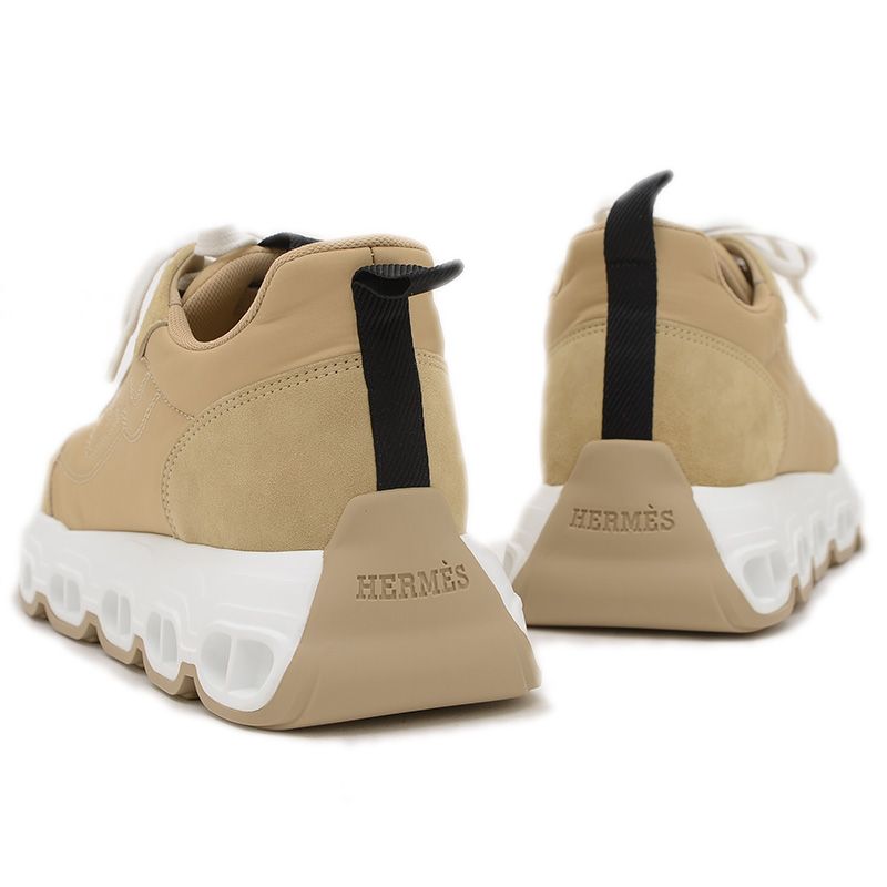 エルメス インパルス シェーヌダンクル スニーカー レザー ベージュ