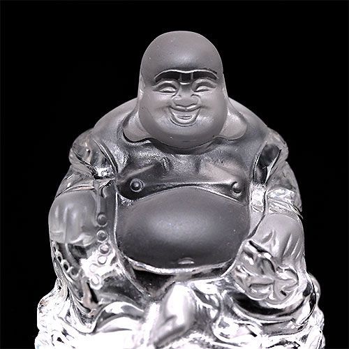 #伝統工芸士　保山作　水晶彫刻 布袋像 台座付き 伝統工芸士 保山作 水晶彫刻 布袋像 台座付き（伝統工芸士 保山