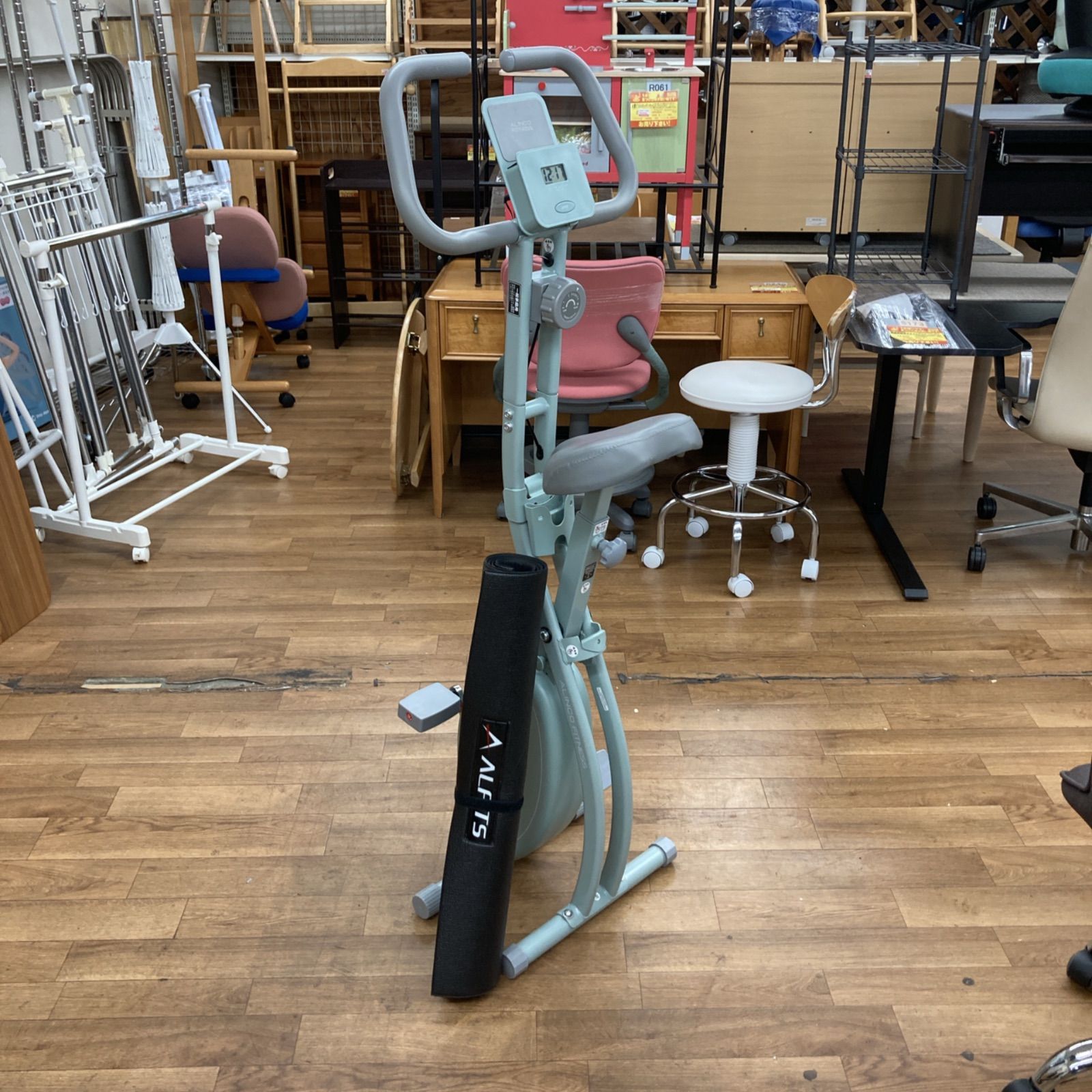 S077 アルインコ ALINCO フィットネスバイク クロスバイク AFBX4123AG 耐震マット付き