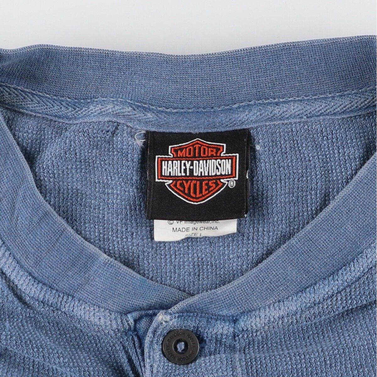 古着 90~00年代 ハーレーダビッドソン Harley-Davidson ヘンリーネック モーターサイクル バイクTシャツ メンズL/eaa436337