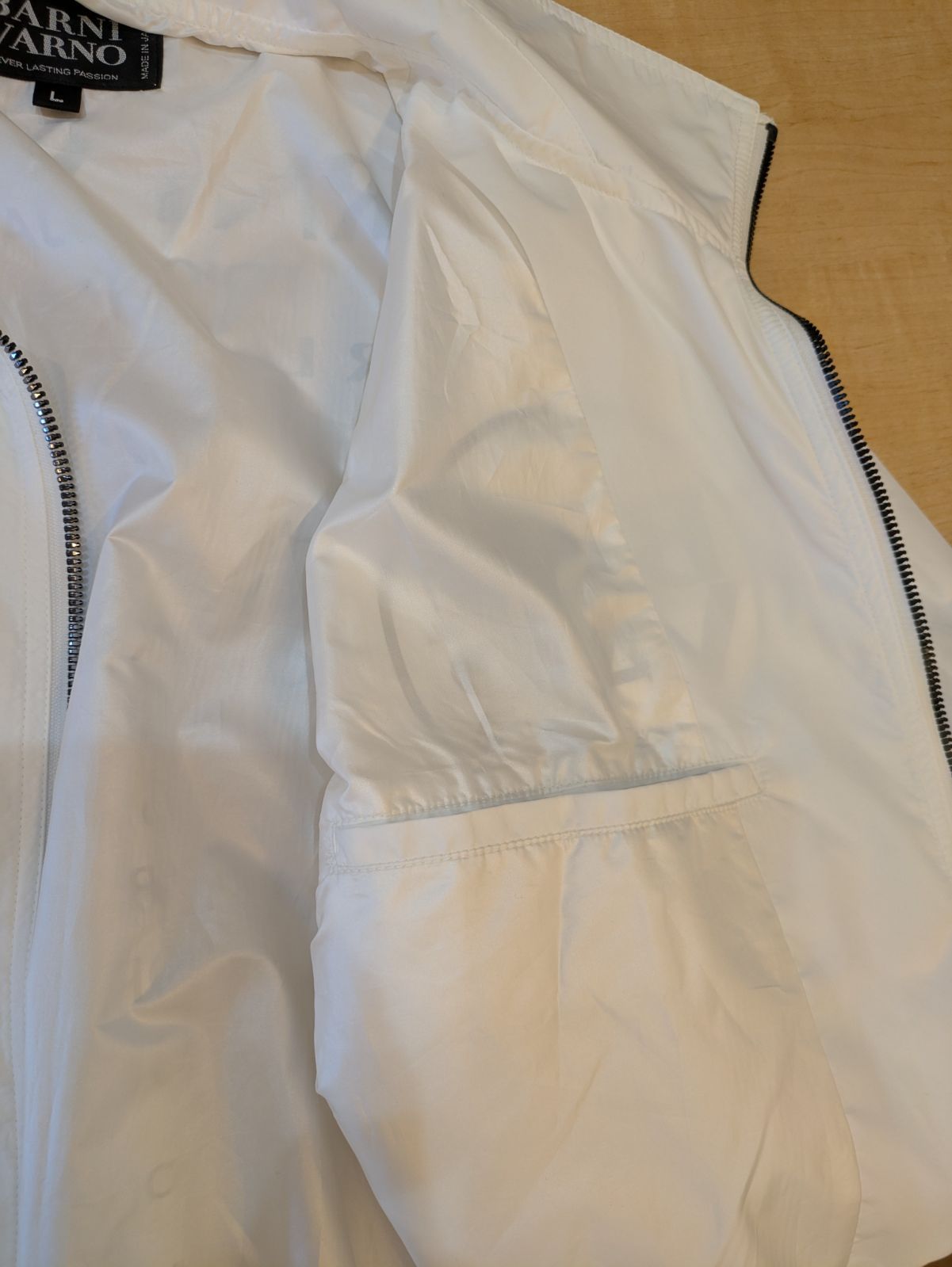 BARNI VARNO ホワイトナイロンジャケット BARNI VARNO／バーニヴァーノ】ロゴ ナイロンブルゾン ホワイト