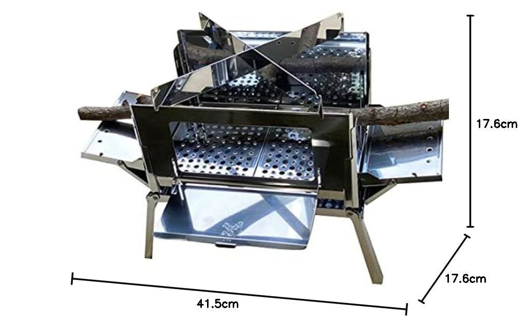 数量 ファミリー ソロ 焚火調理 高燃焼効率 組み立て簡単 薪割り不要 バーベキュー 軽量 大型 ウイング型の元祖 コンロ 折りたたみ式 B5サイズ SHO-008-00 ステンレス製 B-GO-WING コンパクト焚き火グリル 焚火台オブザイヤー