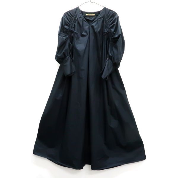 訳あり商品 Curensology ドロストスリーブワンピース ロング丈 コットン ワンピース